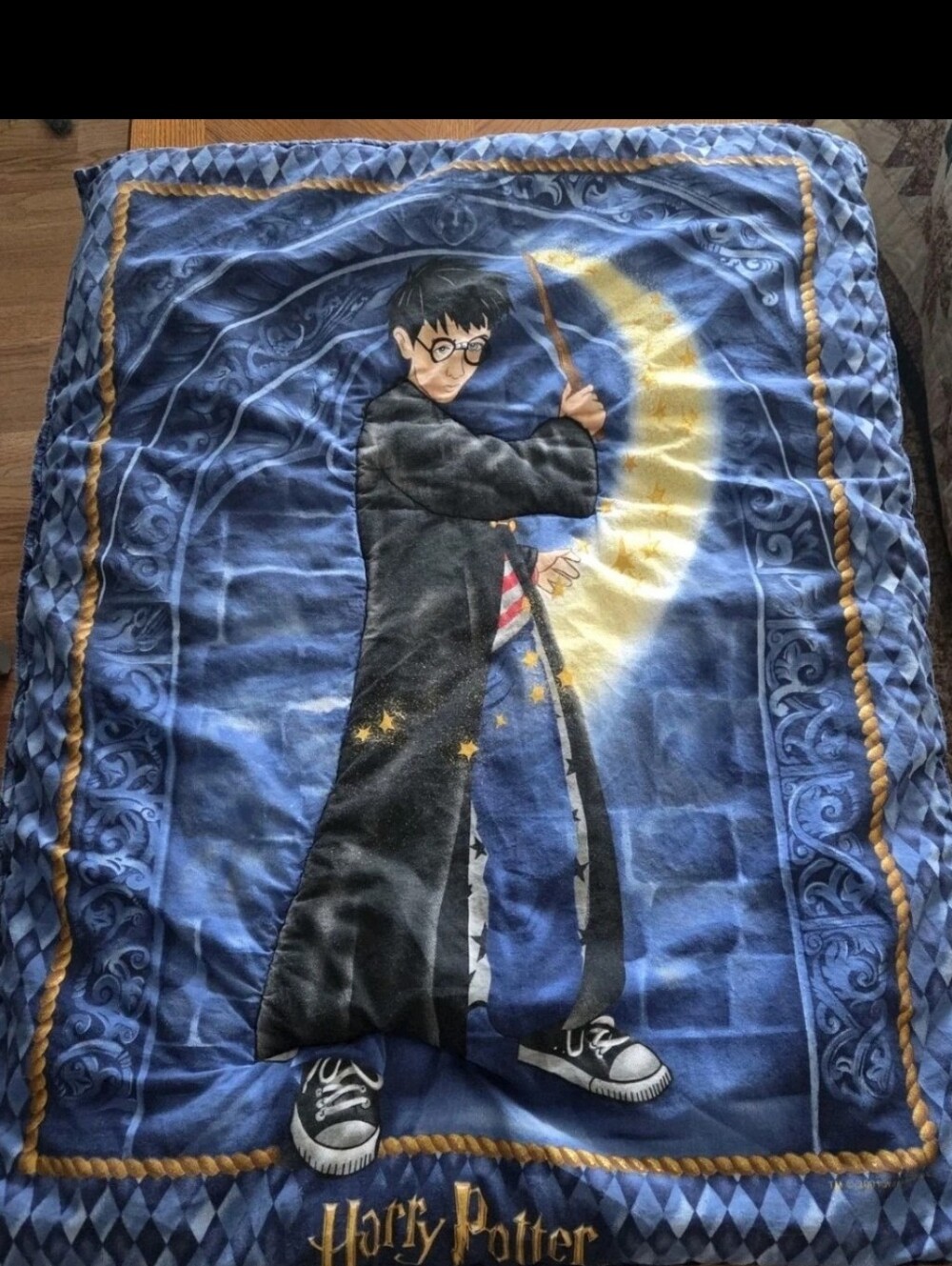 Harry Potter Wizard Plush Throw Blanket - Blue